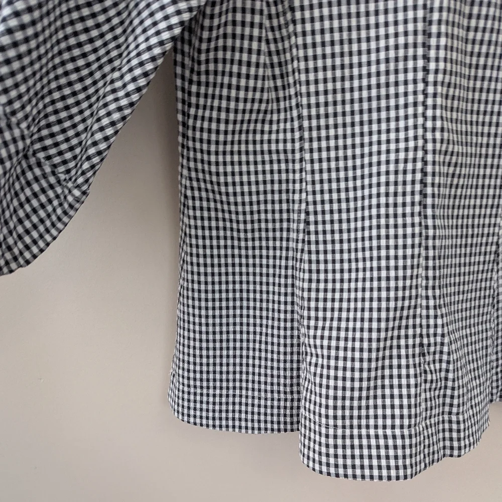 Tuckernuck Pomander Place Black‎ Gingham Malarie Top Puff Sleeve XS